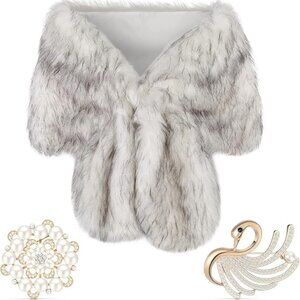 Faux fur shawl